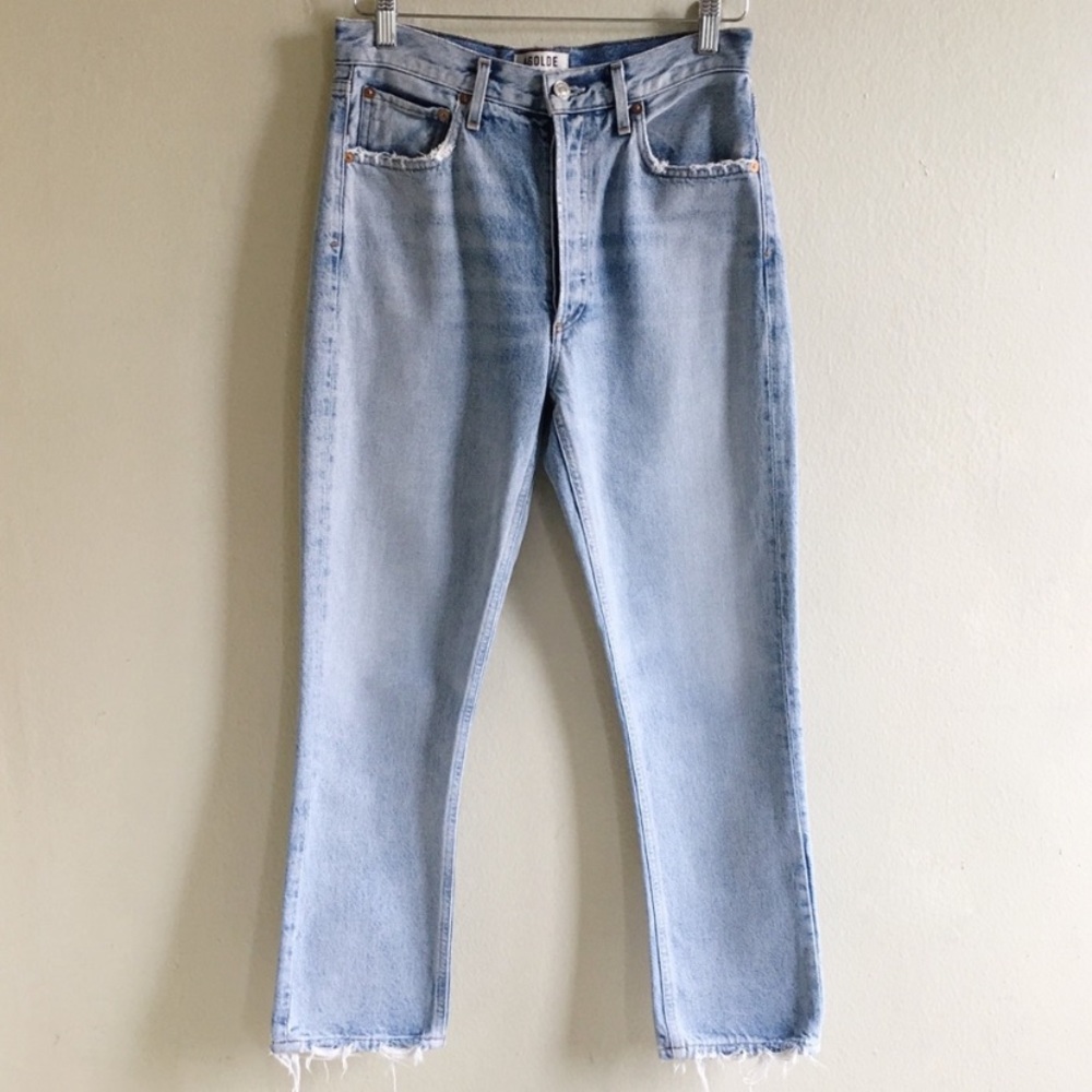 Agolde Riley High Rise Straight Crop Jeans - Picture 3 of 3